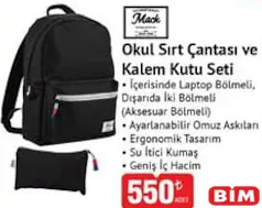 MACK OKUL SIRT ÇANTASI VE KALEM KUTU SETİ
